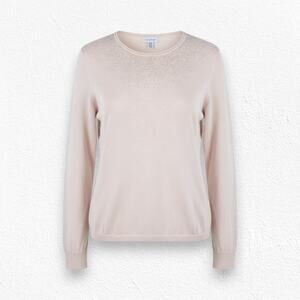 Calvin Klein Blush Pink Crystal Studded Embellished Crewneck Sweater Size XL